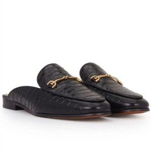 Sam Edelman Linnie Bit Mule Black Croc Leather